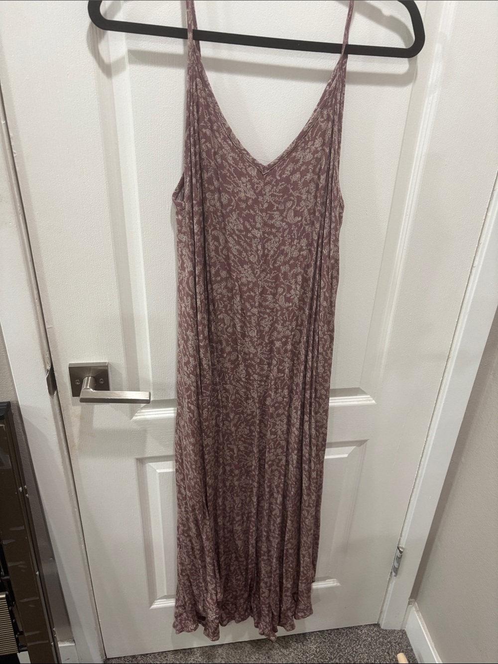 Final Touch Mauve Floral Spaghetti-Strap Maxi Dress